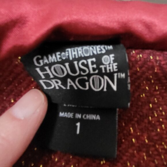 Game of Thrones House of the Dragon red and gold sparkly ladies wool coat size 1 - Picture 8 of 8